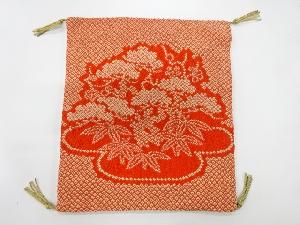 アンティーク　纐纈松竹梅模様織出し帛紗
